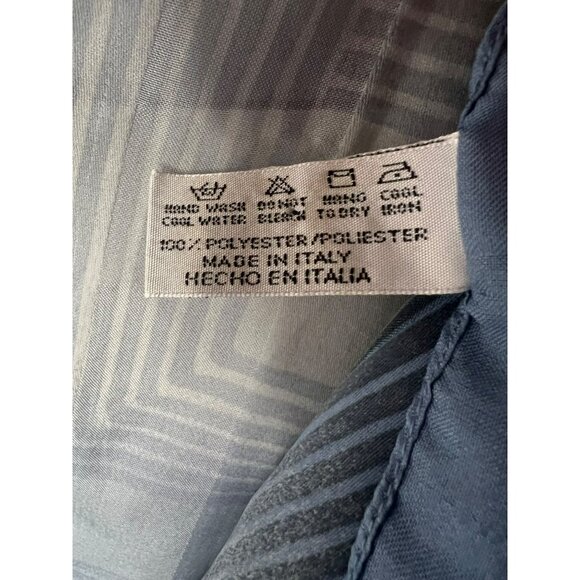 Blue and Gray Symphony Scarfs Geometric Pattern Wrap 60 in - Picture 6 of 6